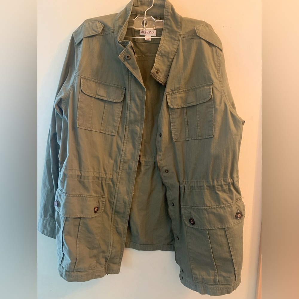 Merona army green barn coat